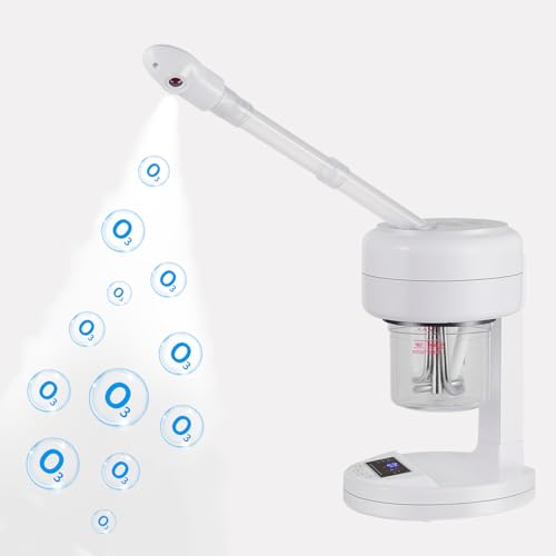 Nano Ionic Facial Steamer, Portable Face Steamer with LCD Screen, Extendable 360¡Æ Rotating Arm, Rotatable Nozzle, Hot Mist Function for Personal Care at Home or Salon