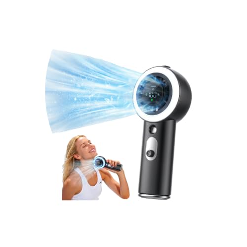 Portable Mist Fan with Ice Cooling & 26,000 RPM Turbo Airflow, 40ml Water Tank & 5000mAh Battery for Travel & Outdoors