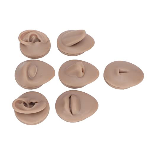 Dark Skin Silicone Body Piercing Practice Kit - 6PCS Simulation Set