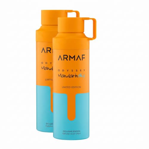 Armaf Odyssey Mandarin Sky Body Spray for Men - 6.8 oz Pack of 2