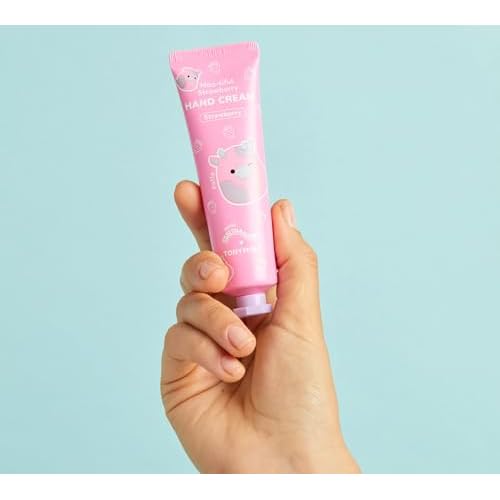 TONYMOLY x Squishmallows Patty the Cow 2-Piece Skincare & Beauty Gift Set ? Strawberry Hand Cream & Strawberry Shortcake Lip Gloss ? Cute Korean Skincare Gift
