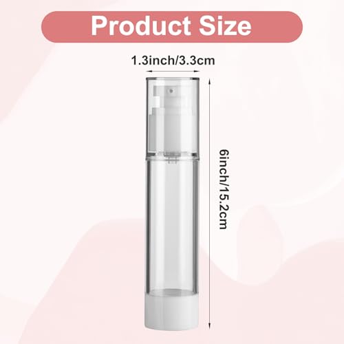 28-Pack Travel Size Airless Pump Bottles 1.7 oz Refillable Cosmetic Dispensers