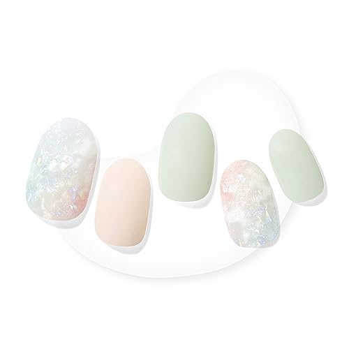 Dashing Diva Glaze Nail Strips - Emerald Marble, Semi-Cured Gel, Long Lasting, 34 Wraps