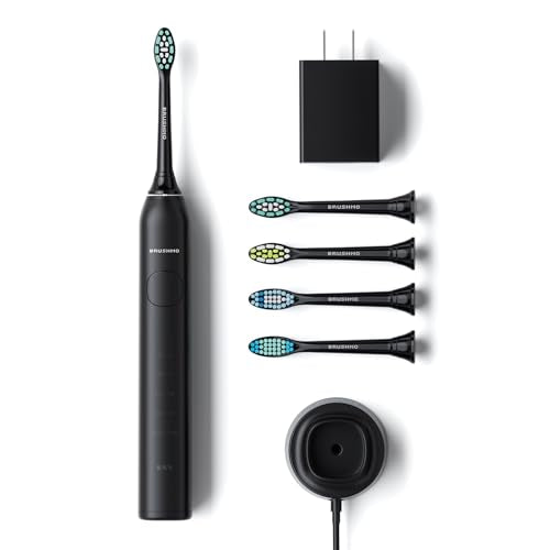 Rechargeable Sonic Electric Toothbrush with 5 Modes & 4 Brush Heads