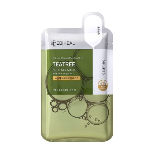 Mediheal Calming Teatree Gel Mask 10 Sheets - Soothing Hydrogel Face Mask for Irritated Skin