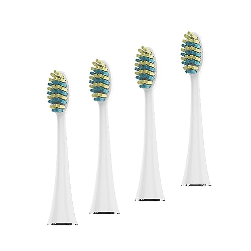 Voom Sonic White Pro 7 Series Replacement Toothbrush Heads - 4 Pack, Soft Bristles, Dentist Approved
