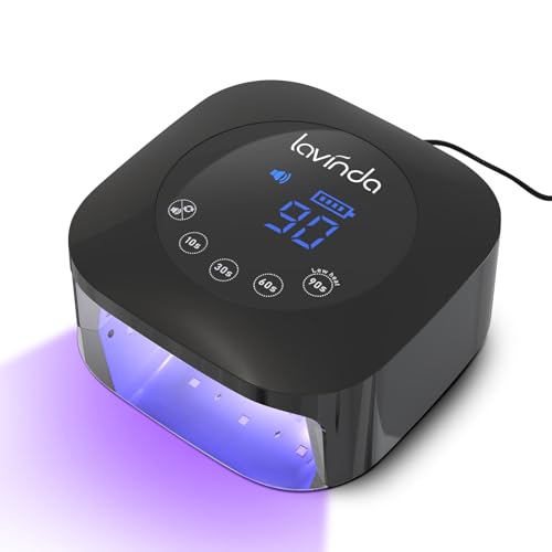 Lavinda UV LED Nail Lamp, 54W UV Nail Light for Gel Polish Acrylic , Professional Gel Lamp with Auto Sensor Fast Curing Nails Dryer 4 Timer Settings Art Tools for Salon Home Use