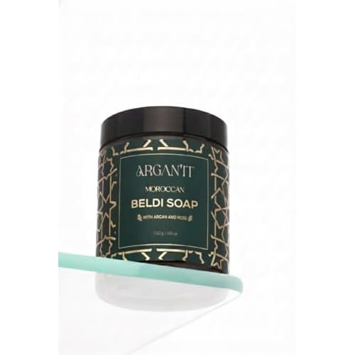Moroccan Black Soap Argan and Rose Beldi Natural Artisan Hammam Soap for Cleansing and Softening Skin
