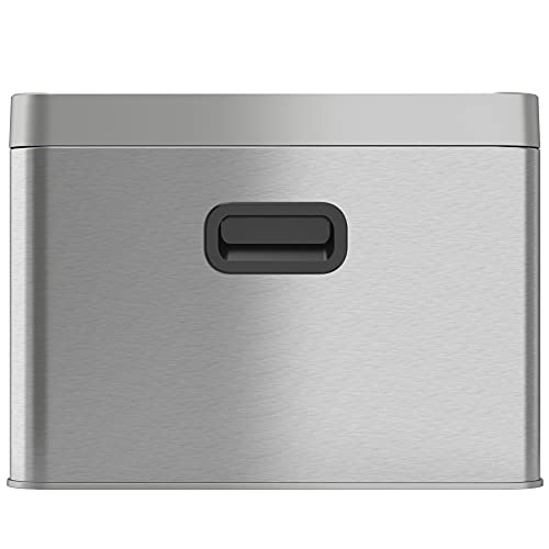 iTouchless 20L Dual-Compartment Stainless Steel Trash Can + Recycling Bin