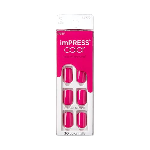 KISS imPRESS Color Press-On Nails Polish-Free Manicure Set, ¡®Orchid Festival¡¯, 30 Chip-Proof, Smudge-Proof Fake Nails
