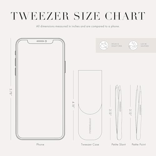 Tweezerman Petite Tweeze Set for Eyebrows with Travel Case – 2 Piece