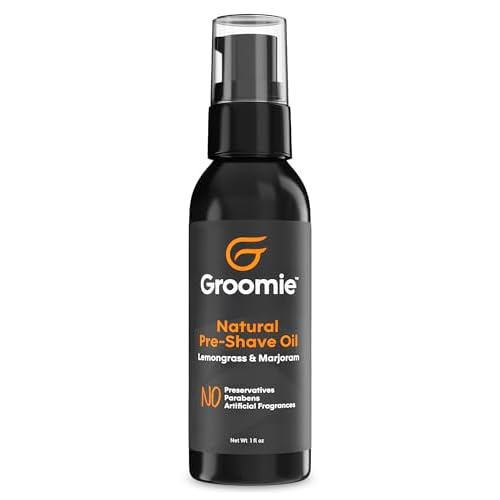 GROOMIE Natural Pre-Shave Oil for Bald Headed Men and Women | Specially Formulated Plant Based Recipe with Milk Thistle Seed, Essential Oils, Antioxidants, and Vitamin E | Promotes Close Shave -1 OZ