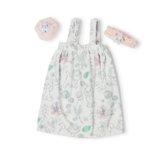 Kids Spa Set with Towel Wrap, Loofah & Headband - Aristocats, White