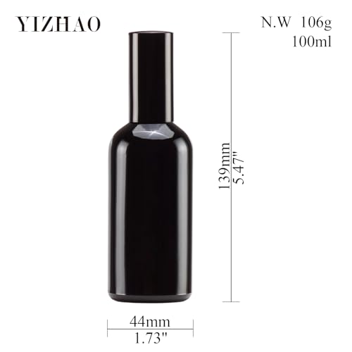 4oz Refillable Black Glass Spray Bottles with Fine Mist Spray - Variation of 100ml-4