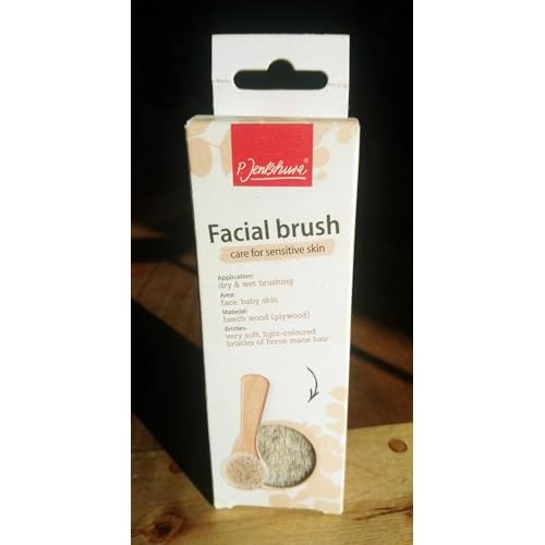 The Original Made in Germany: P.Jentschura Facial Brush with Wooden Handle Made with Natural Pure Horse Mane