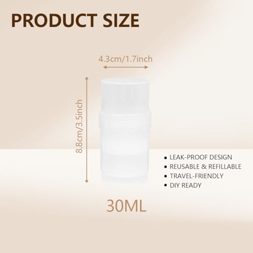 50 Pcs Empty Deodorant Containers Twist up Filling Stick Plastic Refillable Deodorant Holder Balm Tubes for Homemade Lipstick Sunscreen Balm Lotion(30ml)