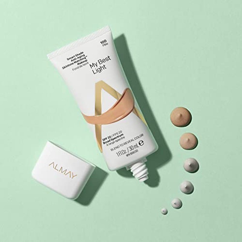 Almay Smart Shade Anti-Aging Skintone Matching Makeup, Hypoallergenic, Cruelty Free, Oil Free, -Fragrance Free, Dermatologist Tested Foundation with SPF 20, 1oz