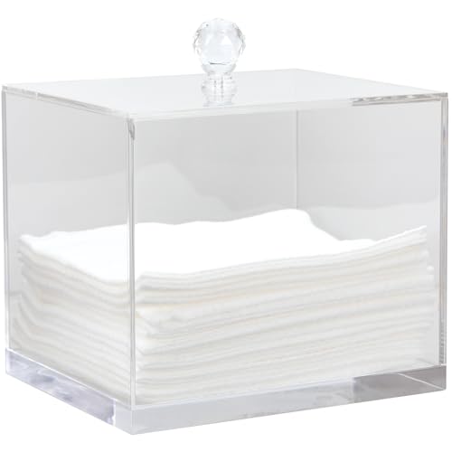 ForPro Premium Pure & Simple XL Facial Towel Acrylic Holder, Holds 50 Pure & Simple XL Facial Towels, Disposable Makeup Remover Dry Wipe Holder