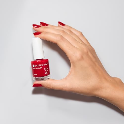 Rapid Dry Nail Lacquer - Dazzle Dry Step 3 - Long-Lasting Red Polish 0.5 fl oz