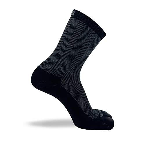 Zensah Bunion Ease Sock - Corrector Relief Toe Separator Socks for Women Men, Black/Grey, X-Large