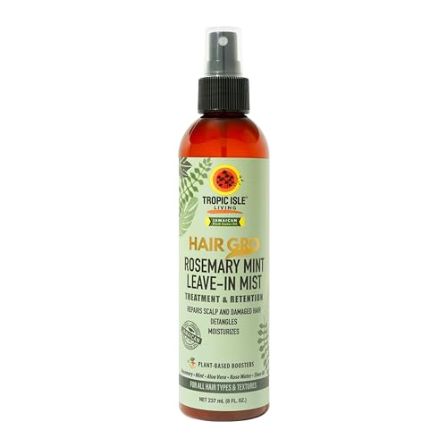 Tropic Isle Living Rosemary Mint Leave-In Conditioner 8oz/ 237ml - Detangles, Moisturizes, Repairs Scalp and Damaged Hair with Natural Formula, Suitable for All Hair Types, Cruelty-Free