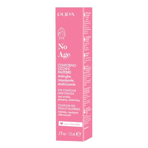 Pupa Milano No Age Contour and Eyelids, 0.5 oz - Eye Cream - Under Eye Cream - Eye Firming, Plumping - With Cranberry Extract - Brightening Eye Cream (Pack of 2)