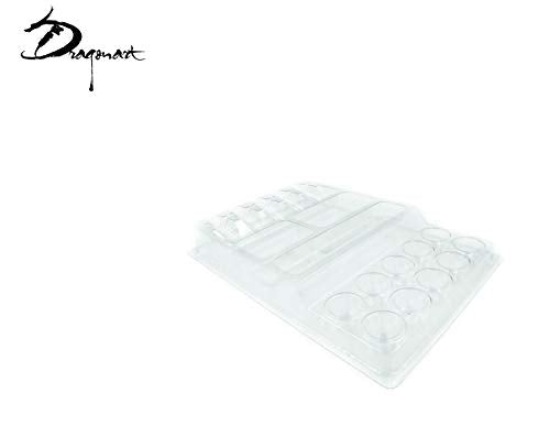 Dragon Art 25Pcs Plastic Disposable Ink Cup Tray Pigment Rack Holder for Tattoo