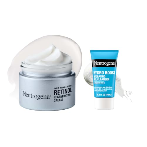 Retinol Face Moisturizer with Hyaluronic Acid - Anti-Aging Cream & Trial Cleanser 2 Pack