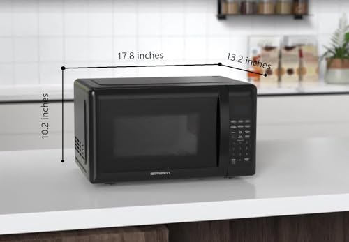 Emerson Compact Countertop Microwave Oven 0.7 Cu Ft 700W Black