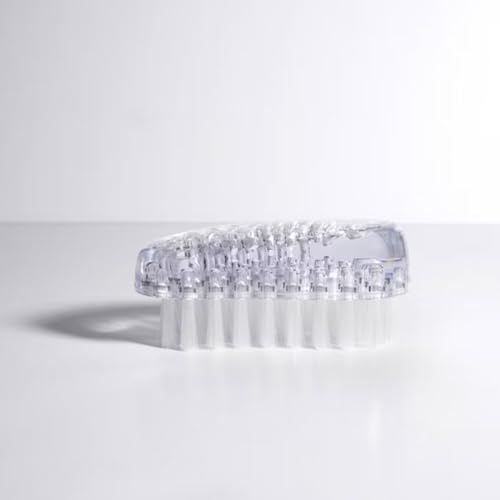 Trim Contour Nail Brush, Ergonomic Handheld Scrub Brush for Nails & Cuticles, Durable Nylon Bristles for Deep Cleaning, Gentle Exfoliation & Manicure Prep, Clear Plastic Handle, 1 Count
