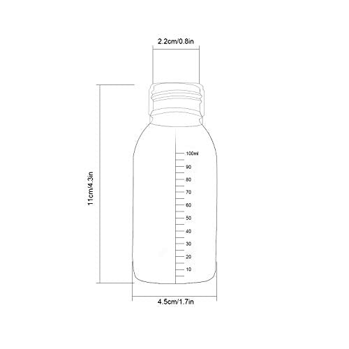 100ml PET Travel Bottles Set of 10 Clear Empty Storage Containers – Screw Cap