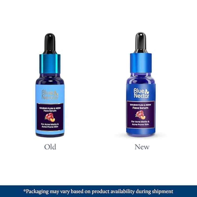 Blue Nectar Plum Face Serum for Acne Prone Skin and Acne Marks | Oil Free Anti Acne Serum for Oily Skin | Pore Minimizing Serum for Bumpy Texture | With Plant Based Vitamin C (1Fl Oz)
