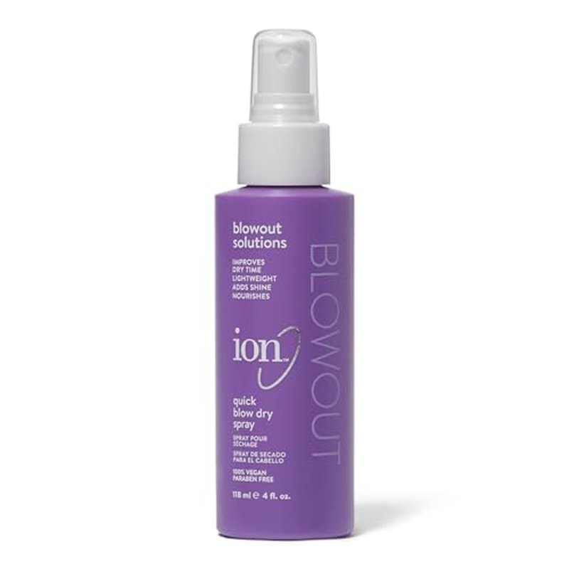 ion Blowout Quick Blow Dry Spray, Primes Hair, Reduces Blow Dry Time, Lightweight, Improves Manageability
