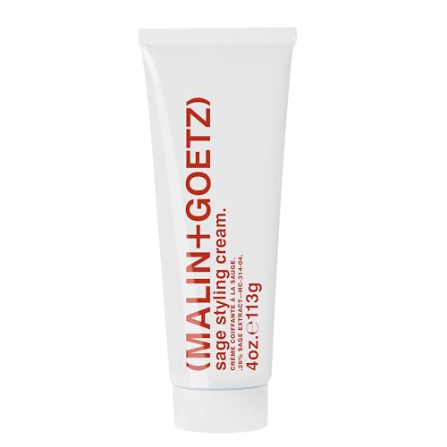 MALIN+GOETZ Sage Styling Cream | Flexible Hold Styling Cream for All Hair Types | Adds Shine, Definition + Volume | Tames Frizz + Flyaways | Nourishing Formula | Cruelty-Free (1 Fl Oz / 4 Fl Oz)