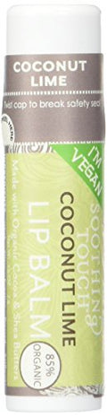 Soothing Touch Coconut Lime Lip Balm Pack of 12 - Natural Moisturizer, 0.25 oz Each
