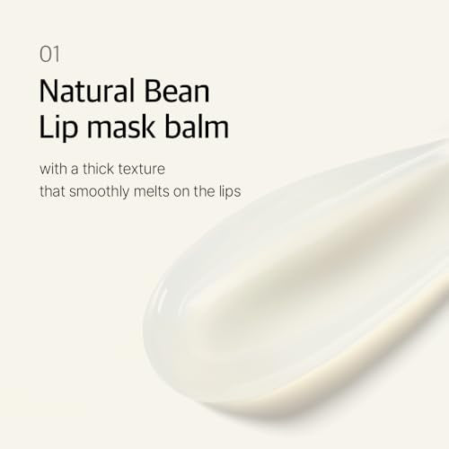 mixsoon Natural Bean Lip Mask Balm - Hydrated Lips, Softening, Fermented Bean and Shea Butter, Vegan Formula for Smooth Lip Balm 11g / 0.37 fl. oz. Korean Glass Skin Care