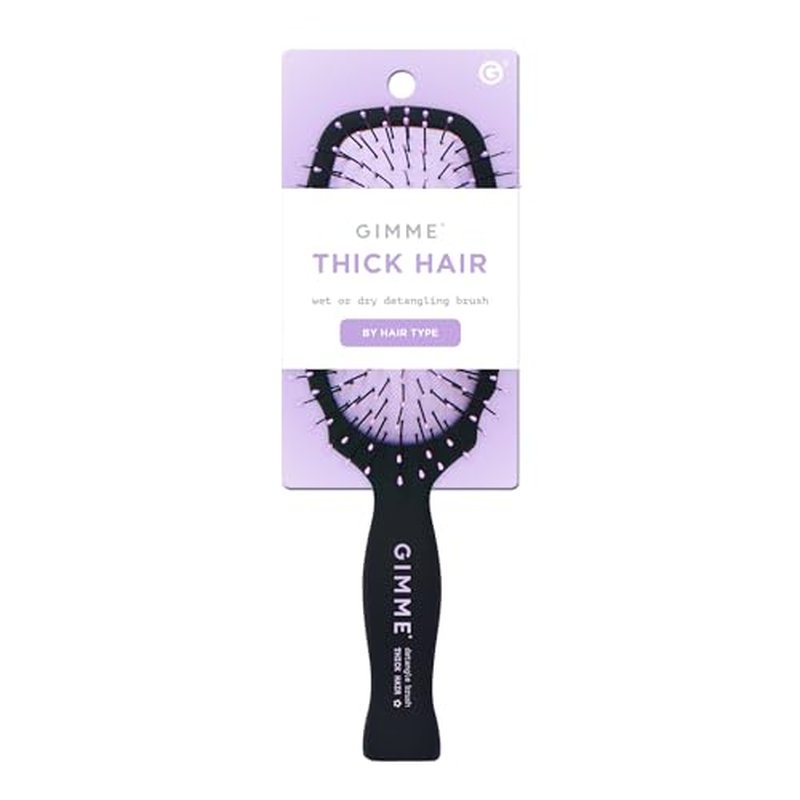 Gimme Beauty Detangling Brush - Curved Paddle Brush for Breakage-Free Detangling - Anti-Static & Frizz - Soft Glide with Ball-Tipped Bristles - Heat-Resistant Styling Tool - Thick Hair