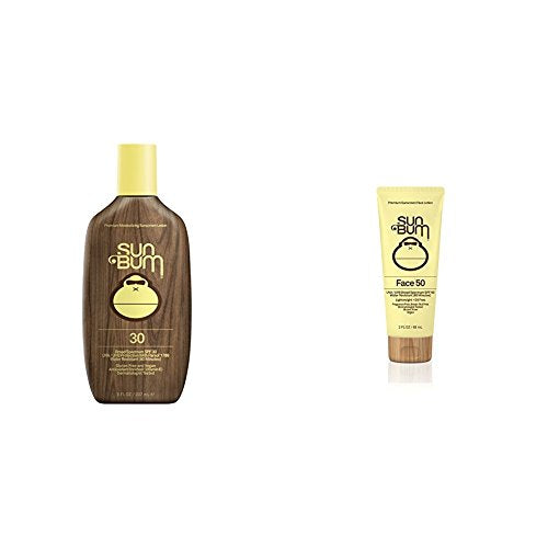 Sun Bum SPF 30 & SPF 50 Moisturizing Sunscreen Lotions - Water & Sweat Resistant, Paraben & Cruelty Free