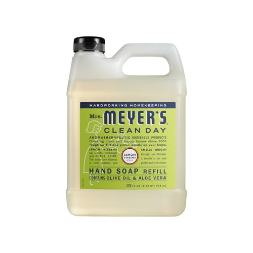 Mrs. MEYER'S CLEAN DAY Liquid Hand Soap Refill Lemon Verbena 33 Fl Oz (Pack of 4)