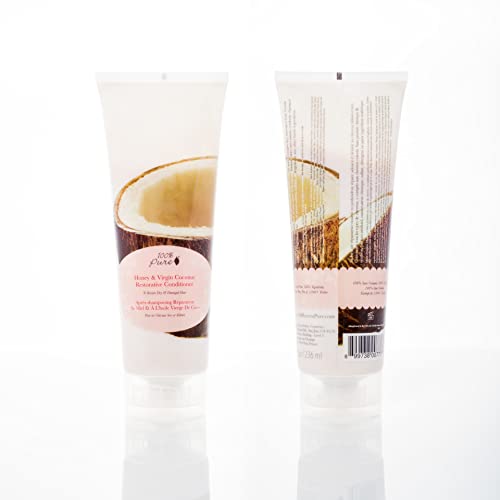 100% PURE Honey & Virgin Coconut Restorative Conditioner 8 Fl Oz – Hydrating, Nourishing Natural Hair Care