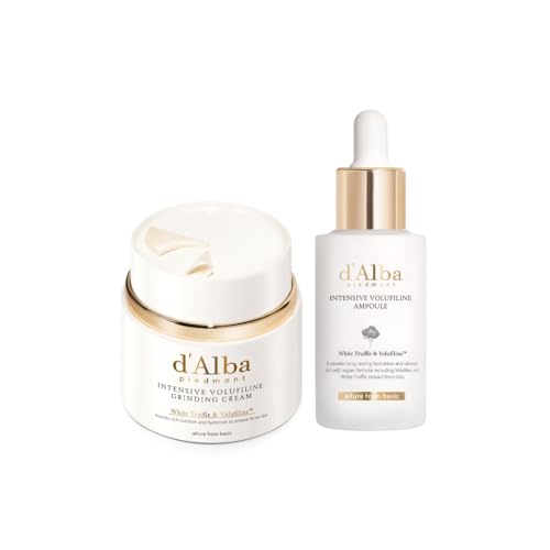 d'alba Piedmont Volufiline Skincare Set, Intensive Skin Elasticity Skincare (Volufiline Grinding Cream + Volufiline Ampoule (1.01 fl oz.))