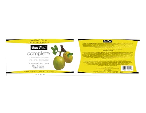 Bon Vital Complete Massage Creme - Unscented 14 oz Therapy Cream for Professional & Home Use