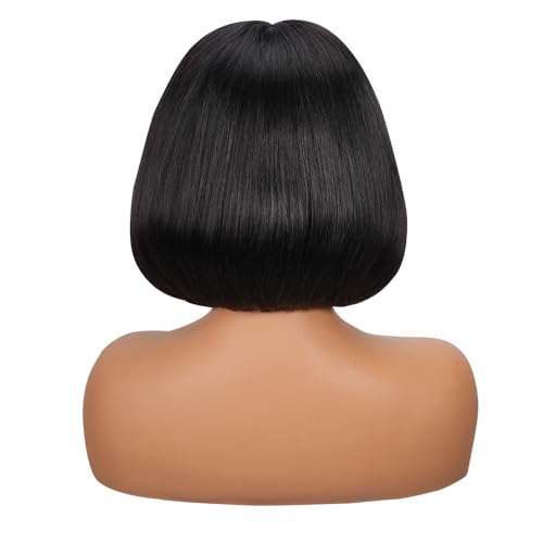 10 Inch Natural Color Velvet Grip Bob Wig - 12x5 HD Lace Human Hair, Pre Plucked & Cut