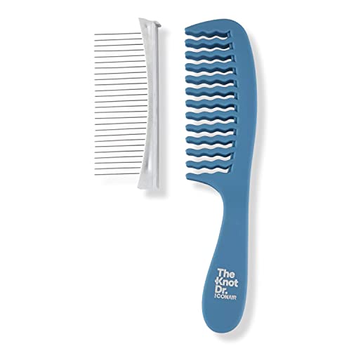 The Knot Dr. For Conair Pro Brite 2-in-1 Detangle Dual-Row Comb, Blue, 1-Piece