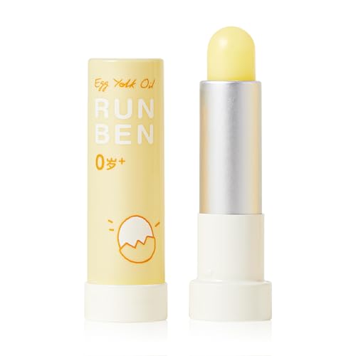 RUNBEN Baby Lip Balm with Egg Yolk Oil, Super Rich Moisturizing Kids Lip Balm, 24H Deep Nourishing, Safe Lip Care for Toddler Chapped Lips, Non-toxic & Fragrance Free, 4.2g
