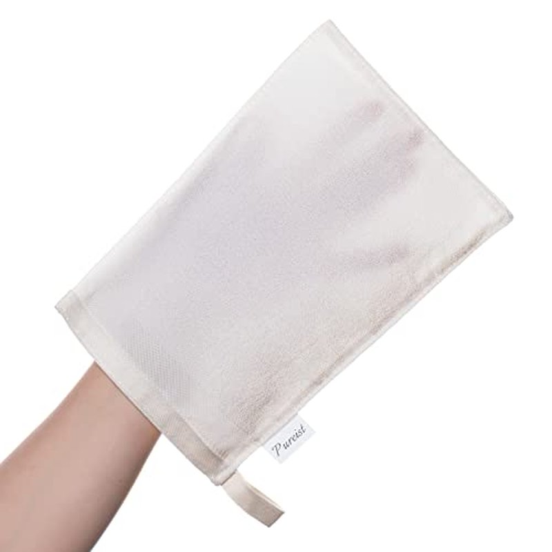 Deep Exfoliating Mitt ? 100% Natural Floss Silk | Dead Skin Remover, Keratosis Pilaris Treatment, Pre-Tanning Prep & Ingrown Hair Solution