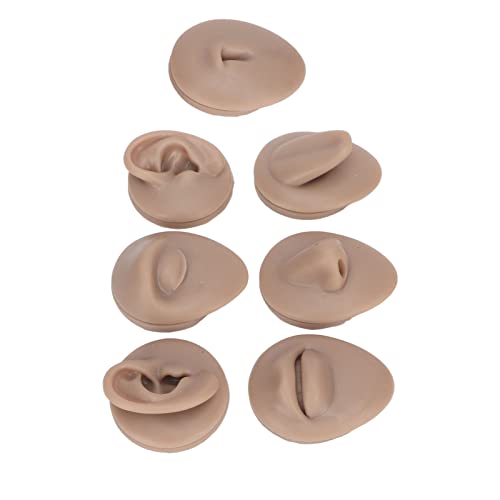 Dark Skin Silicone Body Piercing Practice Kit - 6PCS Simulation Set