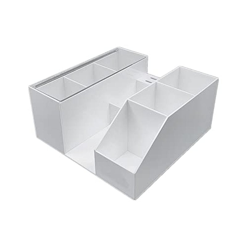 Acrylic Eyelash Beauty Organizer, Grafting Tool Storage With Tweezers Holder Display Boxes for Home Salon (White)