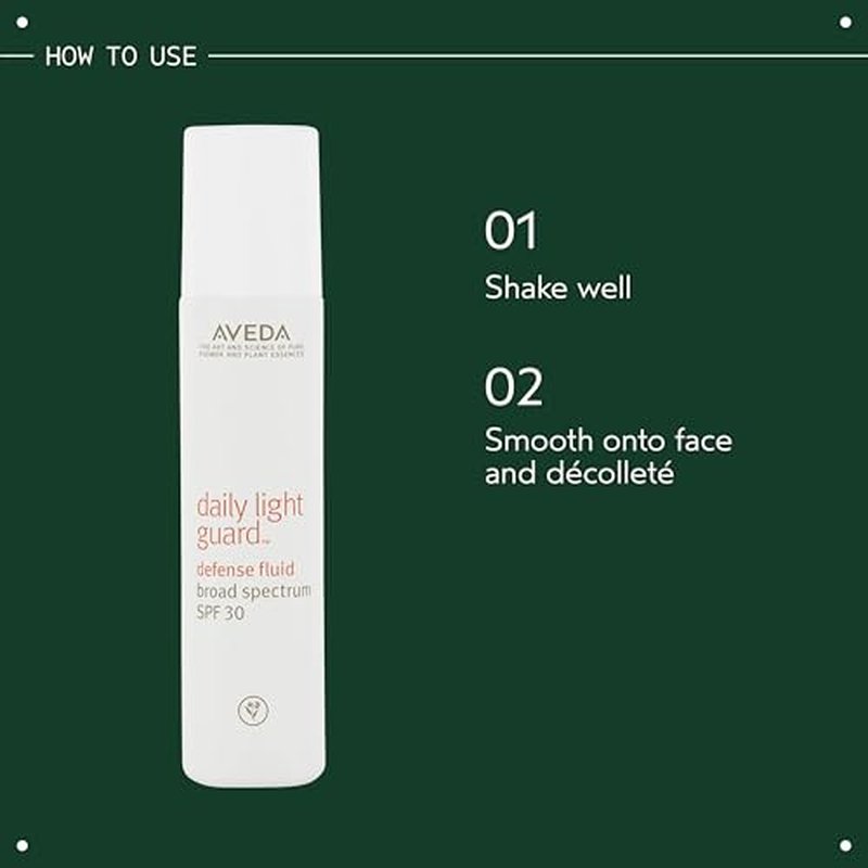 Aveda Daily Light Guard Defense Fluid Broad Spectrum SPF 30 | Mineral Face Sunscreen | UVA/UVB Protection, 1 Fl Oz