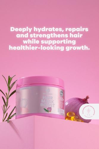 Natural Sant Onion Hair Mask with Argan Oil, Collagen & Biotin 10 oz - Deep Nourishing Treatment for Damaged Hair